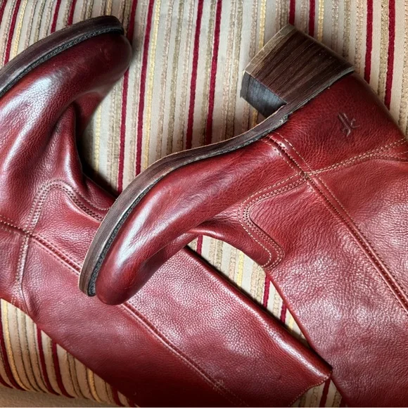 NEW with tags - VINTAGE Frye Burgundy Red Campus Leather Boots - Picture 10 of 16